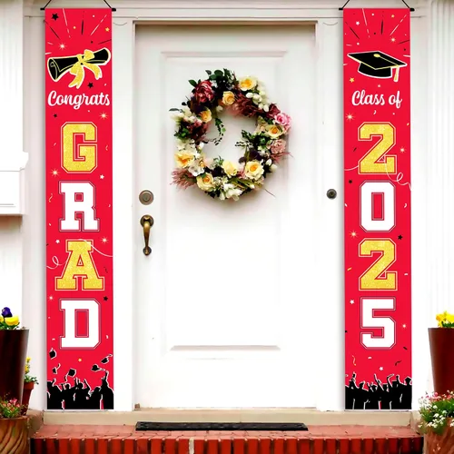 Vista 6 de Decoraciones de graduación 2026 Cartel de graduación negro y dorado – Grande, 72 x 12 pulgadas, NO DIY Cartel de felicitaciones graduadas