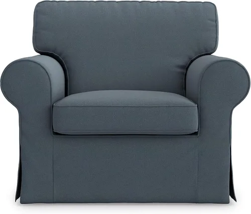 Vista 19 de MASTERS OF COVERS Ektorp - Funda de repuesto para sillón IKEA Ektorp (océano oscuro), no apta para sofá de la serie Uppland (solo funda de sillón)