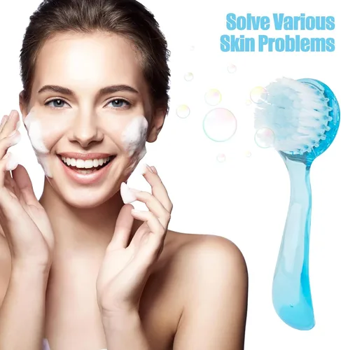 Vista 4 de AUEAR, Paquete de 4 cepillos faciales para limpieza y limpieza facial con tapa para mujeres y niñas, lavado y masaje de maquillaje
