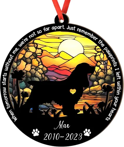 Vista 82 de Adorno personalizado para atrapasoles de sabueso afgano, adorno de Navidad de sabueso afgano – Regalo para perro amante, sabueso afgano