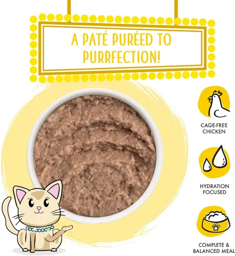 Vista 3 de Weruva Paté clásico para gatos, presiona tu cena con pollo, lata de 5.5 onzas (paquete de 8)