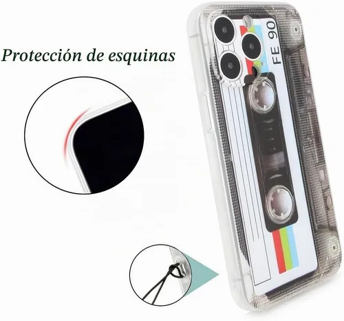 Vista 3 de FAteamll Funda para iPhone 14 Pro Max, acabado mate, resistente, suave, con esquinas reforzadas, TPU suave, parachoques retro, funda de cinta