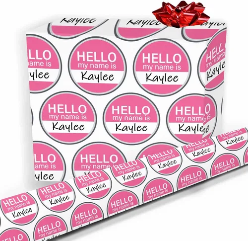 Vista 17 de Nombre personalizado en papel de regalo, rollo de papel de regalo personalizado con texto, regalo personalizado, unisex, adultos, hombres, mujeres