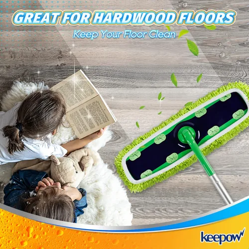 Vista 6 de KEEPOW Almohadillas XL reutilizables para trapeador compatibles con Swiffer XL Sweeper, paños de trapear secos extra grandes, paños de trapear