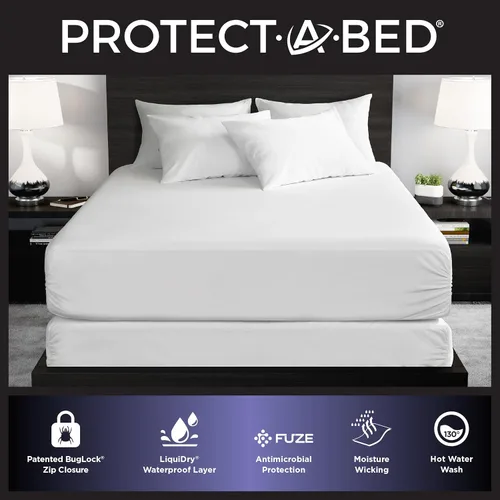 Vista 2 de Protect-A-Bed Funda de colchón esencial con cremallera individual, parte superior 100% impermeable, resistente a los insectos, barrera de ácaros