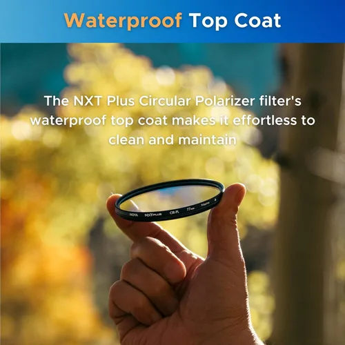 Vista 4 de Hoya NXT Plus Filtro Polarizador de 37 mm — Filtro Circular Polarizador con Capa Superior Impermeable, Recubrimientos HMC de 10 Capas, Factor
