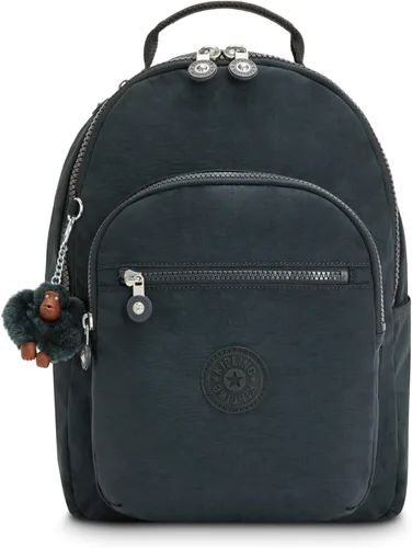 Vista 29 de Kipling Mochila pequeña Seoul para mujer, duradera, correas acolchadas para el hombro con funda para tableta, bolsa, Firma Emb, Mochila para tableta