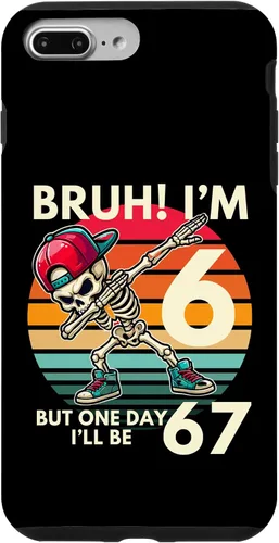 Vista 12 de Bruh I'm 6 But One-Day I'll Be 67 Retro 6th Birthday Kids Case for iPhone XR