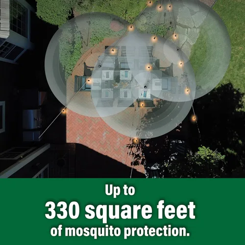 Vista 5 de TIKI BiteFighter Luces de Cadena LED para Exteriores Resistentes a la Intemperie con Repelente de Mosquitos Comprobado 36 Pies, Incluye 3 Cápsulas