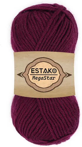 Vista 29 de Estako Megastar, 3.52 Oz (100g) de hilo de acrílico 75% y lana 25%, suave, peso grueso voluminoso #5 para crochet y tejer 120 yardas (110m)