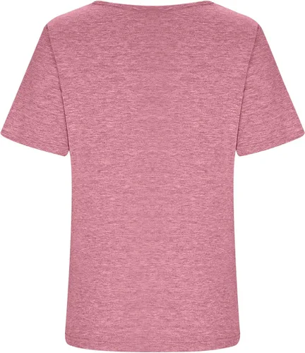 Vista 6 de DASAYO Blusa casual de manga corta para mujer, con cuello drapeado, holgada, sólida, cómoda, a la moda, túnicas