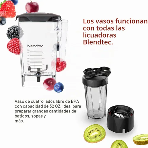 Vista 3 de Blendtec Total Blender Classic (Negro), 90 oz* WildSide+ & Twister frascos