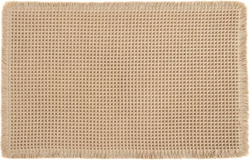 Vista 8 de Hiasan Tapete de baño de punto gofre, súper absorbente, antideslizante, con borlas, lavable a máquina, tapete con parte trasera de goma ultra suave