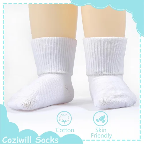 Vista 5 de Calcetines de bebé recién nacido sin costuras, calcetines para bautizo, bautizo, bebés, niñas y niños, 0-33-12 meses, paquete de 612