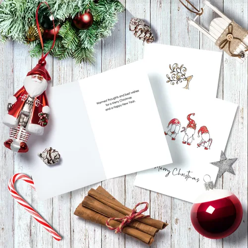 Vista 5 de BGTCARDS Bonitas tarjetas de Navidad, paquete de 24 con sobres
