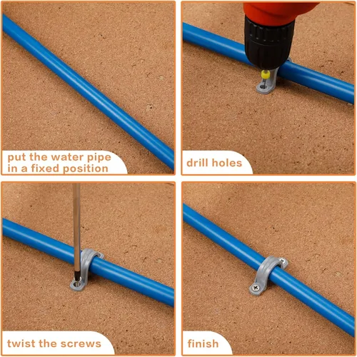 Vista 3 de Demissle Abrazadera de conducto de PVC 2 Agujero Correa U Clip Cable, 50