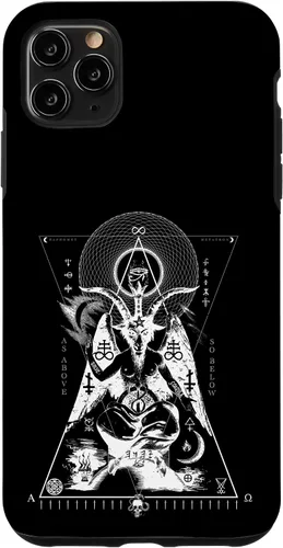 Vista 13 de iPhone 16 BAPHOMET - Como arriba y abajo - Funda de geometría sagrada oculta