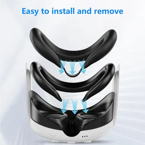 Vista 4 de JDDWIN Silicone VR Headset Face Pad Cover Compatible with Meta Oculus Quest 3, Soft & Smooth Facial Interface Cushion Skin Accessories Anti-Sweat