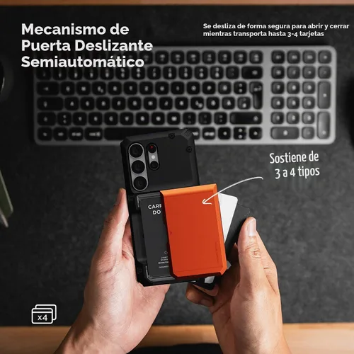 Vista 4 de VRS DESIGN Damda Glide Pro - Funda protectora para Samsung Galaxy S26 Ultra (2026), patente en Estados Unidos, con 4 tarjetas, funda protectora