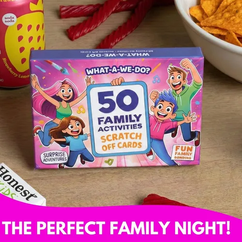 Vista 7 de 50 actividades familiares - Tarjetas de aventura para rascar para noches en familia - Tarjetas de conversación divertidas - Regalo para familias