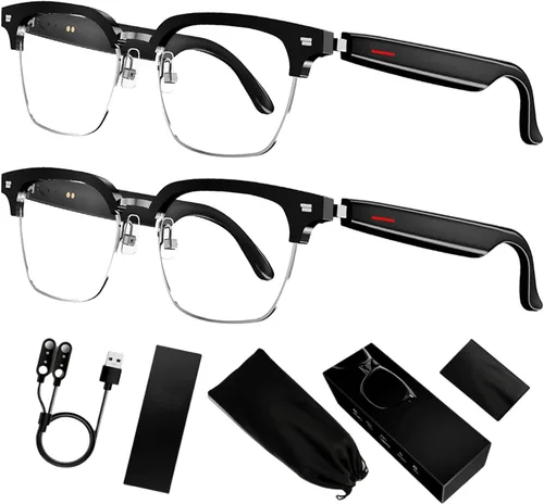 Vista 9 de Anteojos inteligentes con canciones escuchables, lentes de sol inalámbricos Bluetooth inteligentes para mujeres y hombres