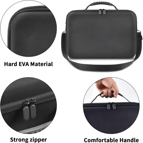 Vista 4 de Funda de viaje compatible con auriculares MetaOculus Quest Pro VR y controladores táctiles, bolsa de transporte portátil para base de carga