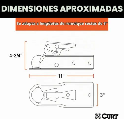 Vista 2 de Curt 25100. Acople con extensión recta