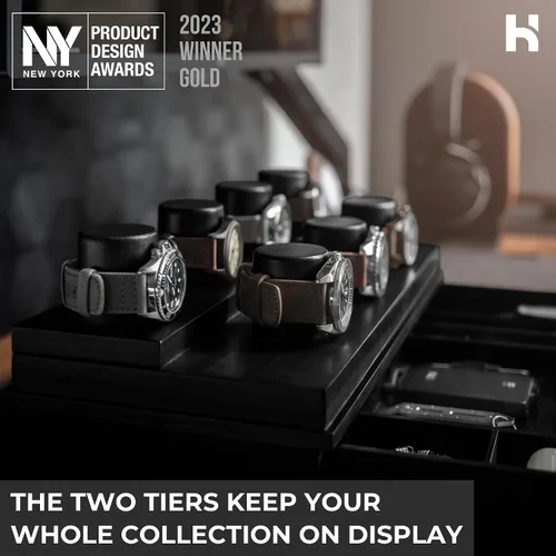 Vista 4 de Holme & Hadfield Eleva tu colección de relojes con The Collector, estuche de exhibición de reloj premium para 7 relojes, regalo de cumpleaños