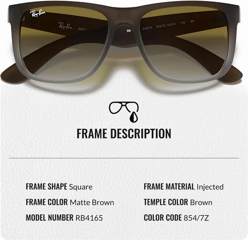 Vista 22 de Ray-Ban RB4165 JUSTIN CLASSIC - Gafas de sol de forma cuadrada con kit oficial de gafas