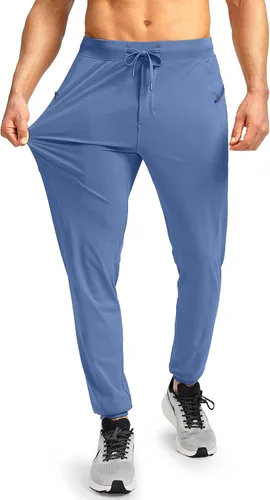 Vista 2 de G Gradual Pantalones deportivos para hombre con bolsillos con cremallera elásticos cónicos pantalones deportivos para hombre entrenamiento correr