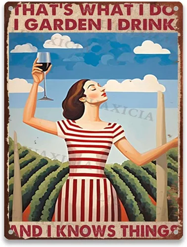 Vista 10 de Cartel de hojalata That's What I Do I Garden I Drink And I Knows Things for Family Warehouse Garden 8.00"x12.00
