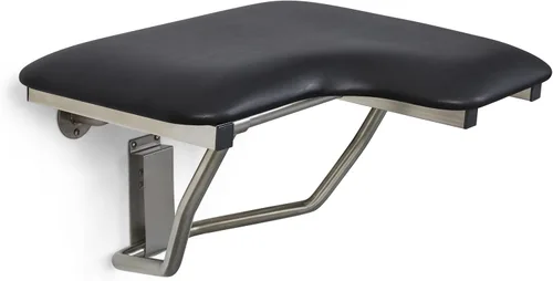 Vista 3 de Asiento de ducha plegable para zurdos de 26 x 22.5 pulgadas, para montaje en pared, compatible con ADA