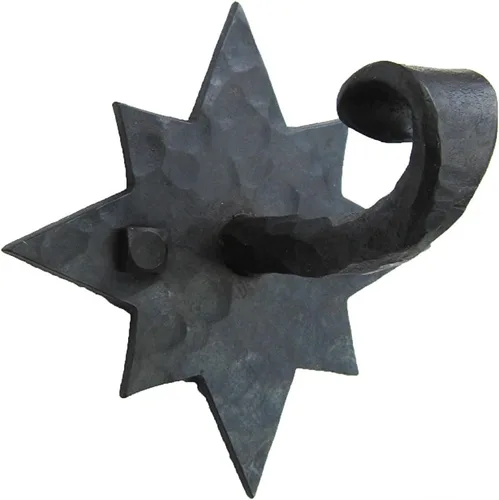 Vista 4 de Rustic Star Gancho de hierro forjado BHH8 (negro)
