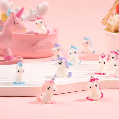 Vista 6 de Barydat 60 piezas de figuras miniatura de micro unicornio para jardín, casa de muñecas de unicornio, accesorios de jardín de hadas, paisaje