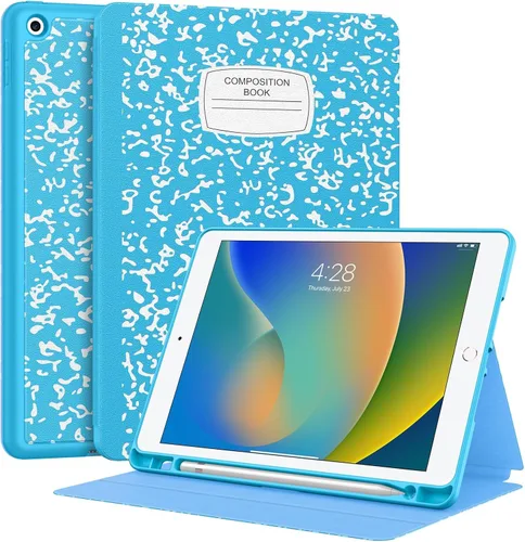 Vista 13 de Supveco Funda para iPad de 9ª/8ª/7ª Generación 10.2 pulgadas (Modelo 2021/2020/2019) con Soporte para Lápiz, Funda Folio Premium con Soporte