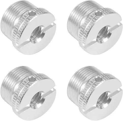 Vista 16 de Tornillo macho D18 1/4-20 3/8-16 hembra a 5/8-27 x 9 5/8-11 x 9 tornillos macho con agujeros laterales reforzados Tornillo de conversión para Negro