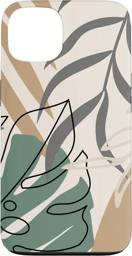 Vista 7 de Funda abstracta minimalista exótica para iPhone 16 Tropical Botanical Beige Brown