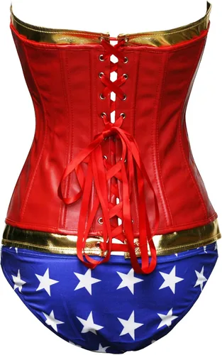 Vista 3 de BSLINGERIE corset disfraz y pantalones cortos de mujer maravilla