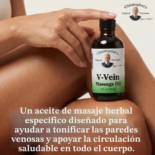 Vista 8 de Christopher's Original Formulas Aceite de masaje V-Vein, 4 fl oz Mezcla tópica de hierbas para el cuidado de la piel y el masaje