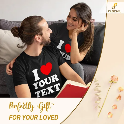 Vista 2 de Camisa personalizada con foto personalizada con texto en inglés "I Heart My Girl", regalo para ella, pareja, novia