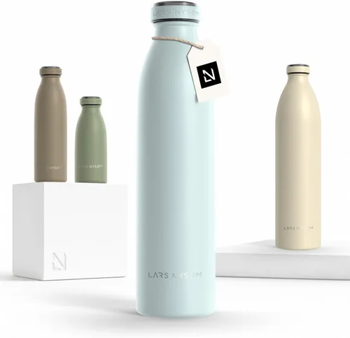 Vista 30 de LARS NYSØM Botella de agua aislada de acero inoxidable de 12 onzas, 17 onzas, 25 onzas, 34 onzas, 51 onzas, frasco térmico aislado para bebidas