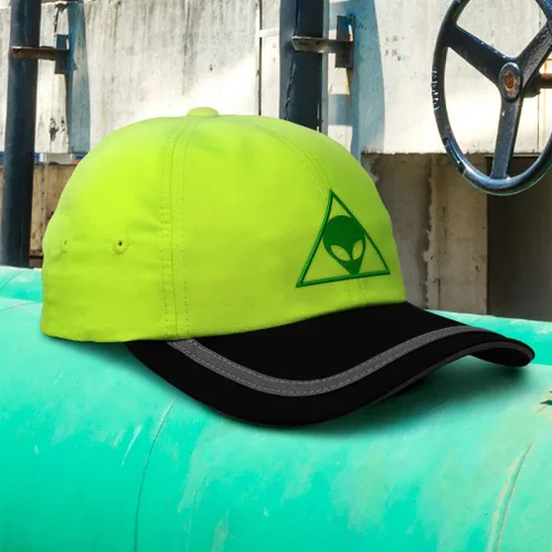 Vista 6 de Custom Reflective Running Hat Alien Conspiracy Green Embroidery Polyester