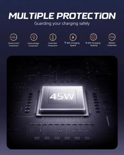 Vista 6 de 2026 Nuevo cargador súper rápido de 45 W USB tipo C, cargador de teléfono Android, carga rápida, compatible con Samsung Galaxy S26/S26