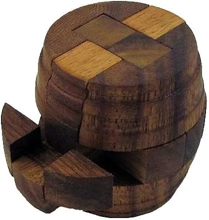 Vista 3 de Barril de cerveza estilo antiguo - Rompecabezas de madera Brain Teaser