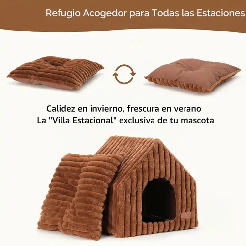 Vista 3 de FUKUMARU - Cama para gatos, cama para perros cubierta lavable cerrada con marco de soporte