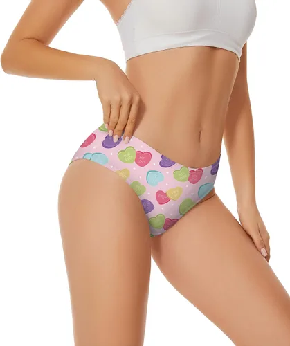Vista 2 de Aueyan Ropa interior para el día de San Valentín para mujer, bragas divertidas, ropa interior del día de San Patricio