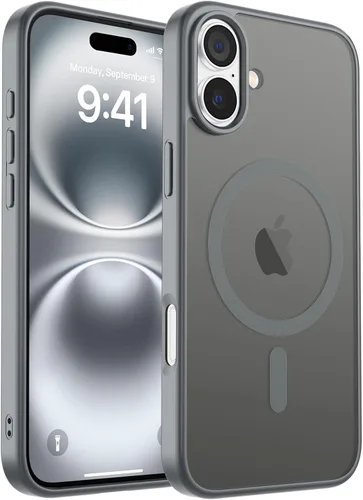 Vista 322 de zapica Funda magnética para iPhone Air, con protector de pantalla de vidrio templado, compatible con MagSafe, translúcida mate, a prueba de golpes