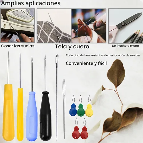 Vista 7 de Kit de 11 Piezas de Agujas para Velas, Herramienta de Inserción de Mecha Moldes Aguja Perforadora con Gancho con Ojo, Aguja para Mechas de Velas