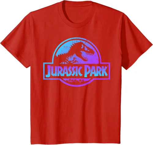 Vista 3 de Jurassic Park Camiseta de manga corta con logotipo Fossil azul y morado Negro