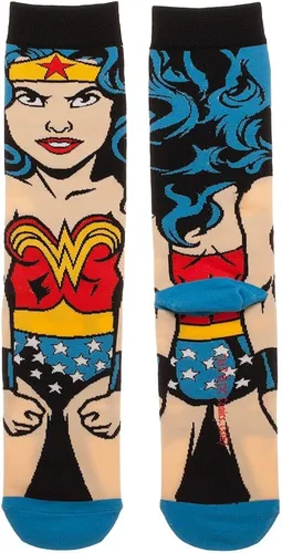 Vista 2 de DC Comics Wonder Woman 360 - Calcetines para mujer Azul Patchwork talla única